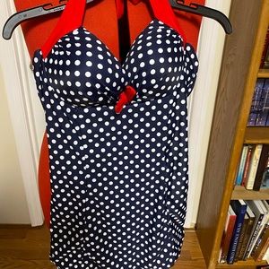 Retro swimsuit Polka dot.